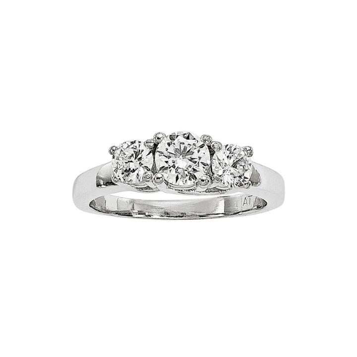 1 Ct. T.w. Diamond Platinum 3-stone Ring