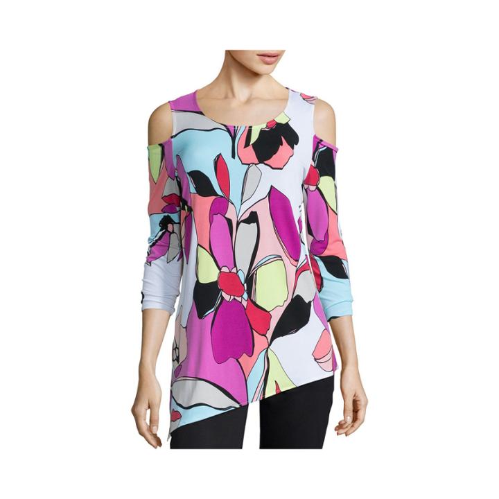 Worthington 3/4-sleeve Cold-shoulder Tunic Top