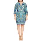 Tiana B 3/4 Sleeve Paisley Sheath Dress-plus