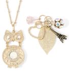 Decree 6-pc. Owl Cluster Charm Gold-tone Necklace