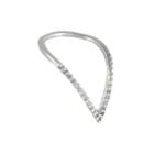 A.n.a Cubic Zirconia Silver-tone V-shape Ring