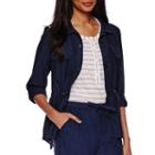 Liz Claiborne Linen-cotton Roll-tab Cargo Anorak Jacket - Tall