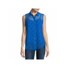 Liz Claiborne Sleevelessbutton Frontwoven Blouse-talls
