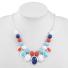 Liz Claiborne Womens Multi Color Oval Collar Necklace