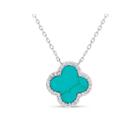 Womens Simulated Turquoise Sterling Silver Pendant Necklace