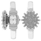 Holiday Whimsy Womens Silver Tone Bangle Watch-18112