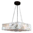 Pompeii Collection 4 Light Flemish Brass Finish And Natural Quartz Square Pendant 14 L X 14 W X 4h Small