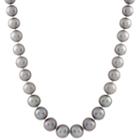 Womens 11mm Gray Cultured Freshwater Pearls Strand Necklace