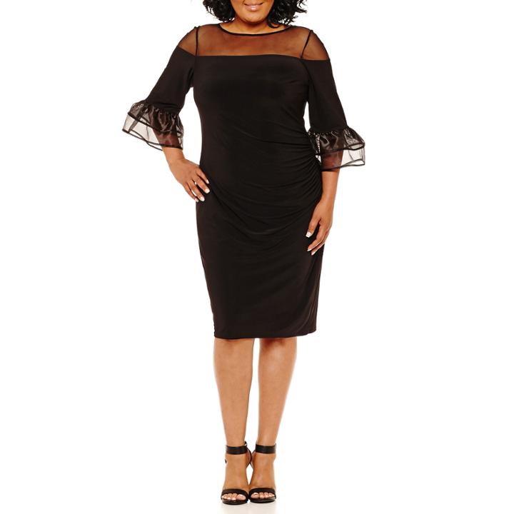 Blu Sage 3/4 Sleeve Party Dress-plus