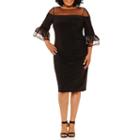 Blu Sage 3/4 Sleeve Party Dress-plus