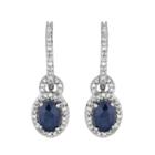 1/8 Ct. T.w. Genuine Blue Sapphire 10k White Gold Drop Earrings