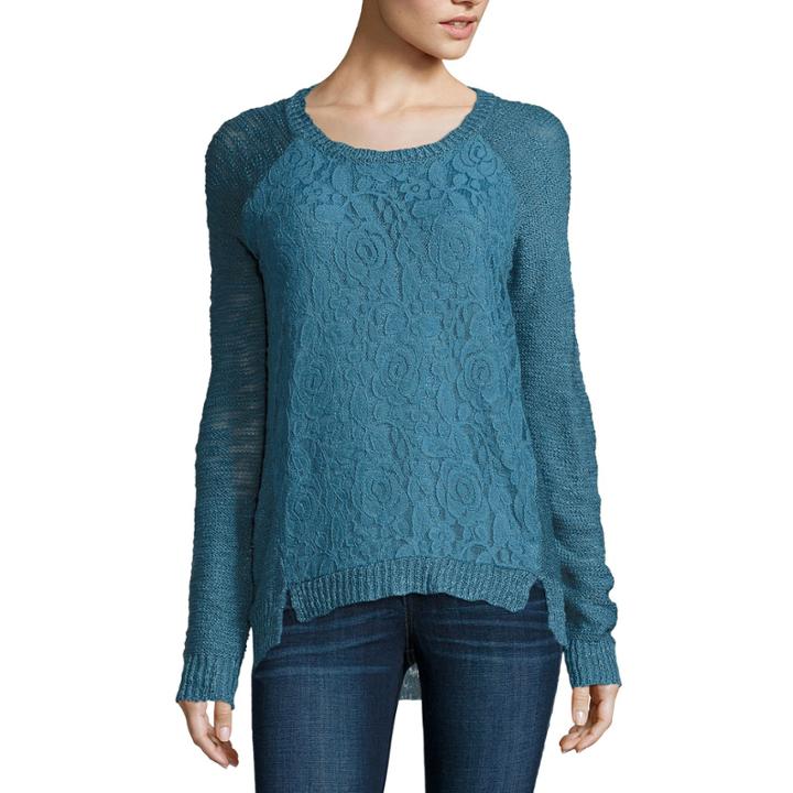 Freshman Long Sleeve Round Neck Pullover Sweater-juniors