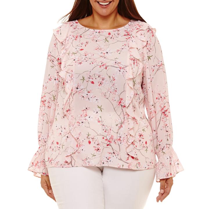 Liz Claiborne Ruffle Top- Plus