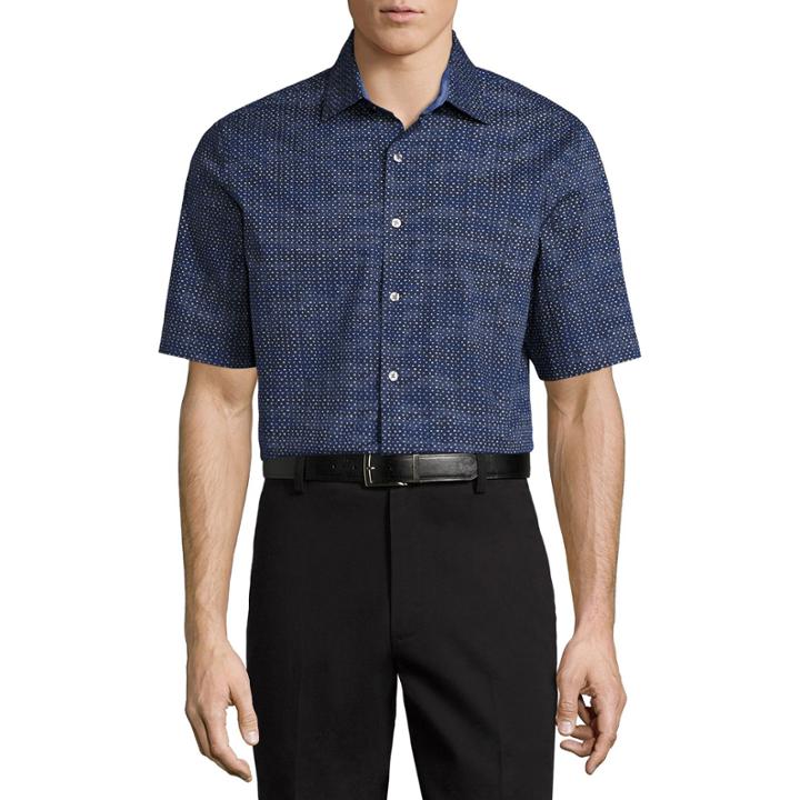 Claiborne Short Sleeve Camouflage Button-front Shirt