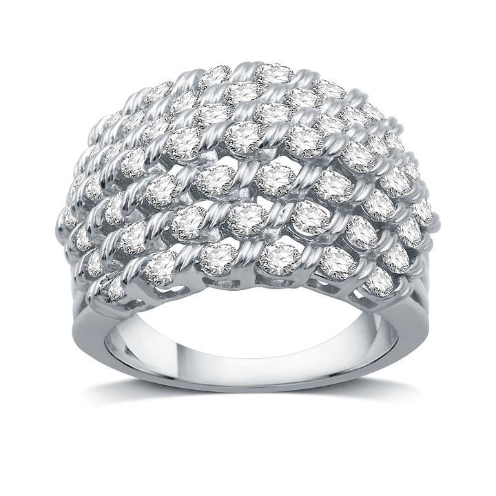 Womens 2 Ct. T.w. Diamond White 10k White Gold Cocktail Ring