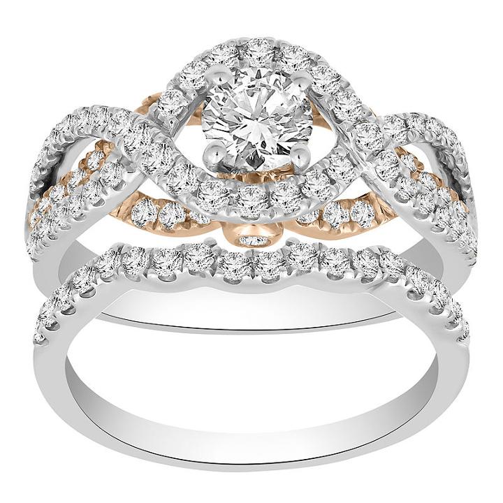 Womens 1 1/3 Ct. T.w. Genuine Diamond White Diamond Bridal Set
