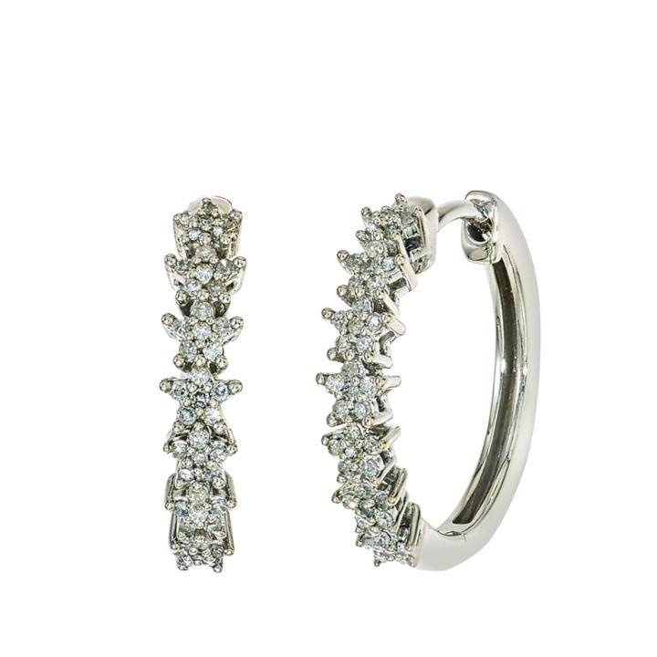1/4 Ct. T.w. Diamond Hoop Earring In 10k White Gold