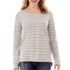 Liz Claiborne Long-sleeve Striped Knit Top - Petite