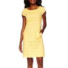 R & K Originals Cap-sleeve Eyelet Shift Dress