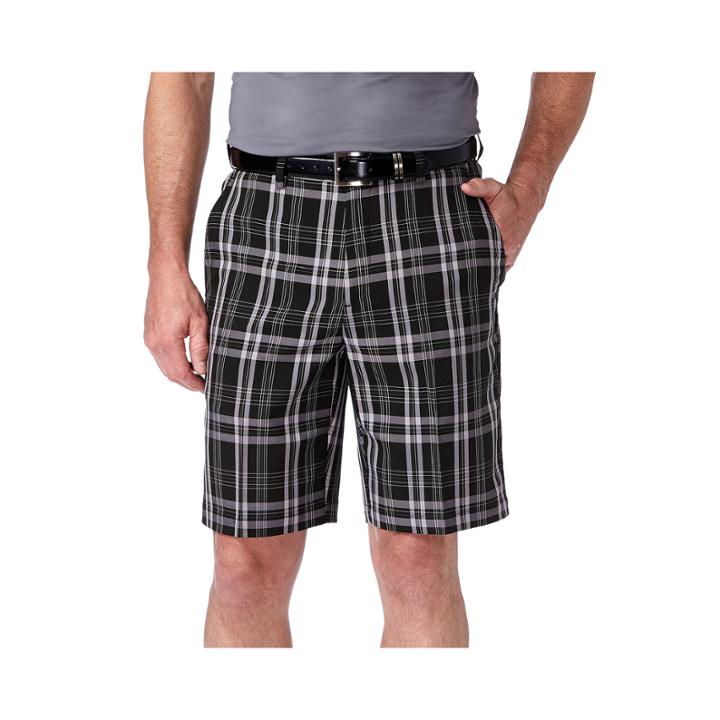 Haggar C18 Flat Front Plaid Short