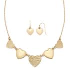 Liz Claiborne Gold-tone Heart Earring And Necklace Set