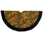 48 Tiger Animal Print With Black Trim Christmas Tree Skirt