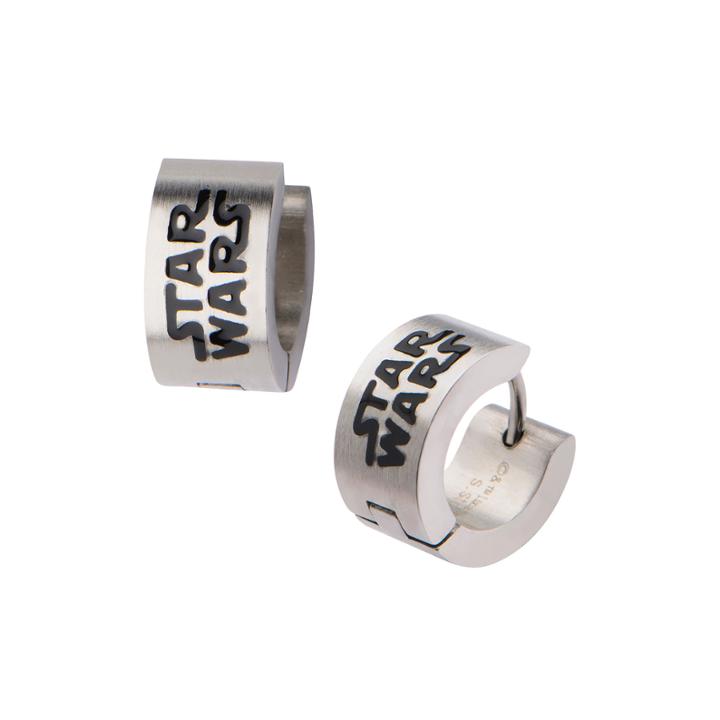 Star Wars Stainless Steel Logo Hoop Earrings