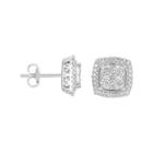 Trumiracle 1/2 Ct. T.w. Diamond Square Sterling Silver Earrings
