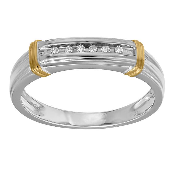 Mens 1/10 Ct. T.w. Round White Diamond 10k