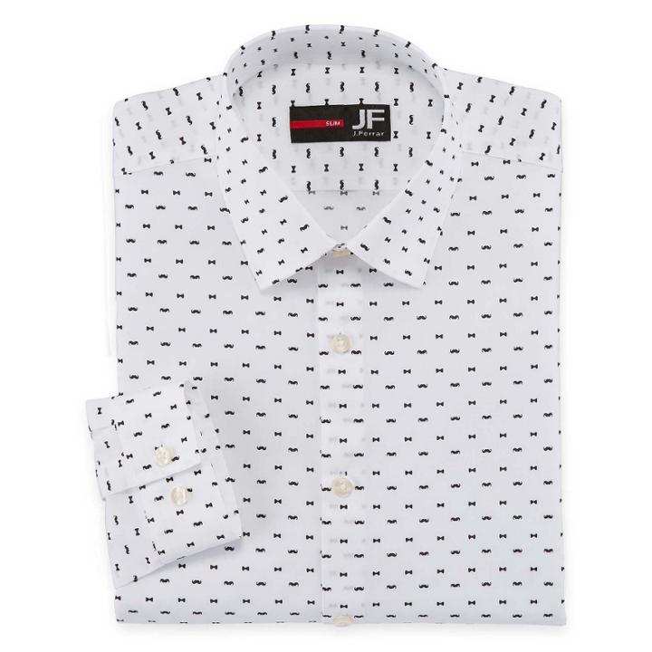 Jf J.ferrar Long Sleeve Woven Pattern Dress Shirt - Slim