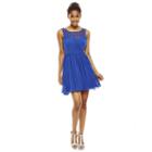 City Triangles Illusion Pearl-neck Dress- Juniors