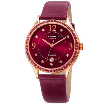 Akribos Xxiv Womens Purple Strap Watch-a-1011pu