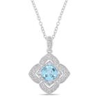 Womens 1/10 Ct. T.w. Genuine Blue Topaz Sterling Silver Pendant Necklace