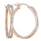 1/10 Ct. T.w. Diamond 14k Rose Gold Over Sterling Silver X-hoop Earrings