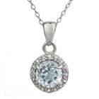 Faceted Genuine White Topaz Sterling Silver Pendant Necklace