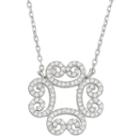 Diamonart Womens 1 1/2 Ct. T.w. White Cubic Zirconia Sterling Silver Pendant Necklace