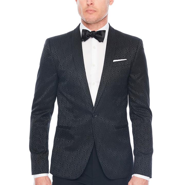 Jf J.ferrar Floral Super Slim Fit Tuxedo Jacket - Slim