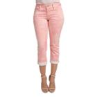 Twill Wovenchino Allover Print5-pocket Capri Pant With Cuffed Hem