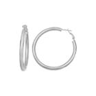 Sterling Silver 4x60mm Tubular Hoop Earrings