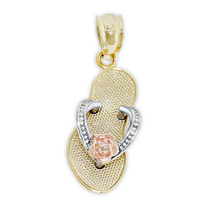 Womens 14k Tri-color Gold Pendant