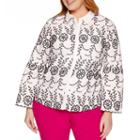 Worthington Long Sleeve Embroidered Button-front Shirt-plus