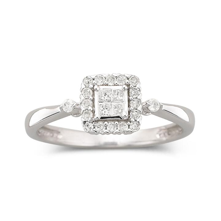 1/4 Ct. T.w. Diamond Princess Promise Ring Sterling