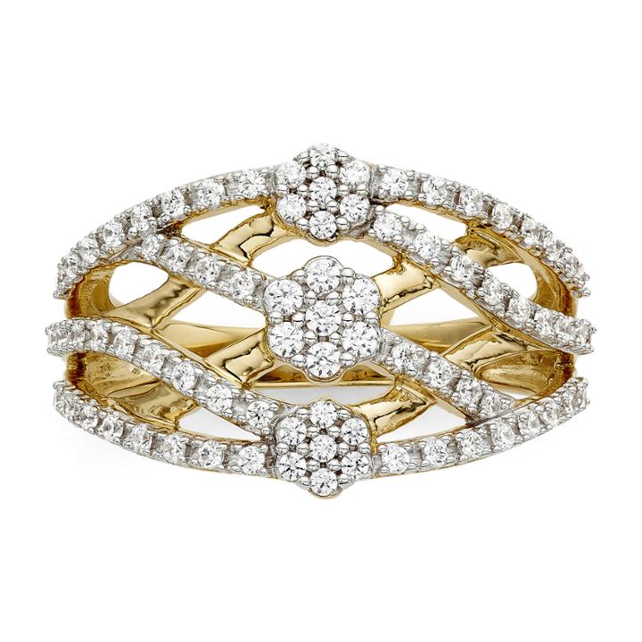 Diamond Blossom 1/2 Ct. T.w. Diamond Criss-cross Ring