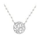 Personalized Lacy Sterling Silver 32mm Initial Medallion Necklace
