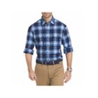 Izod Saltwater Twill Easycare Long-sleeve Shirt In Plaid