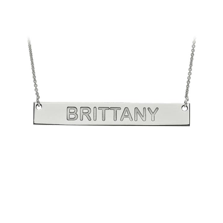 Personalized 7x51mm Block Name Bar Necklace