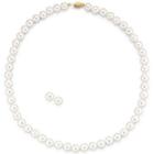 Cultured Freshwater Pearl Necklace & Earring Set 14k Gold