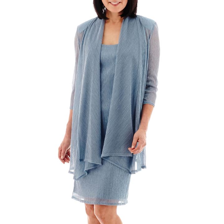 R & M Collection Fly Away Crinkle Jacket Dress