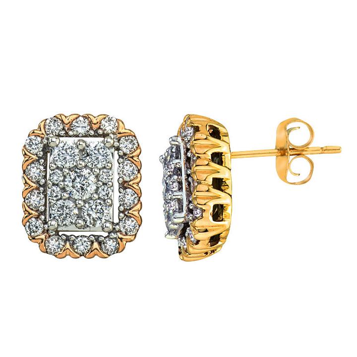 Diamond Blossom 1 Ct. T.w. Genuine White Diamond 14k Gold Stud Earrings