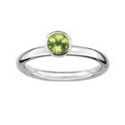 Personally Stackable Genuine Peridot Sterling Silver Stackable Ring